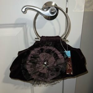 NWT Isadora Diamond for Tickle Velvet Handbag with detail
